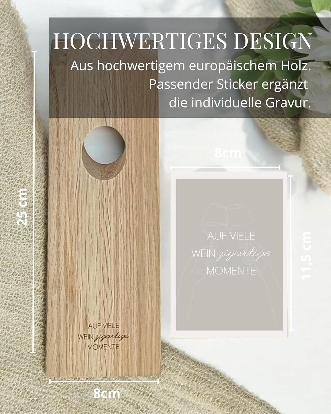Livlig53 Weinflaschenhalter aus Holz, Magischer Flaschenhalter aus Eiche mit personalisiertem Weinet