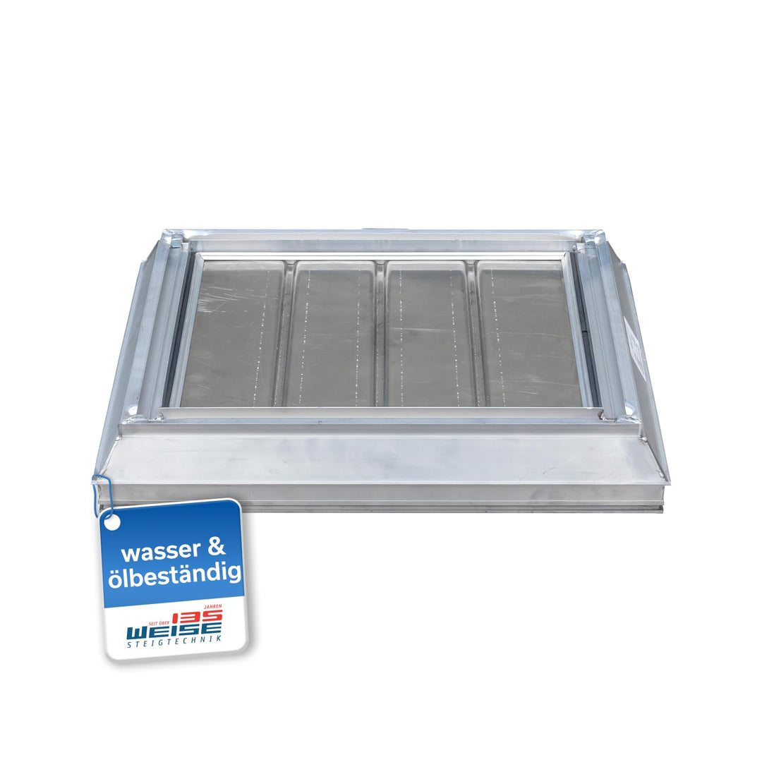 Alu Schachtabdeckung, Durchgangsmass 800 x 800mm, tagwasser-, gas- &amp; geruchsdicht, Deckel aushebbar