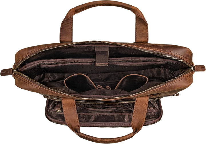 STILORD 'Cyrus' Vintage Laptoptasche 17 Zoll Leder Herren Gross Business-Tasche Echtleder Umhängetas