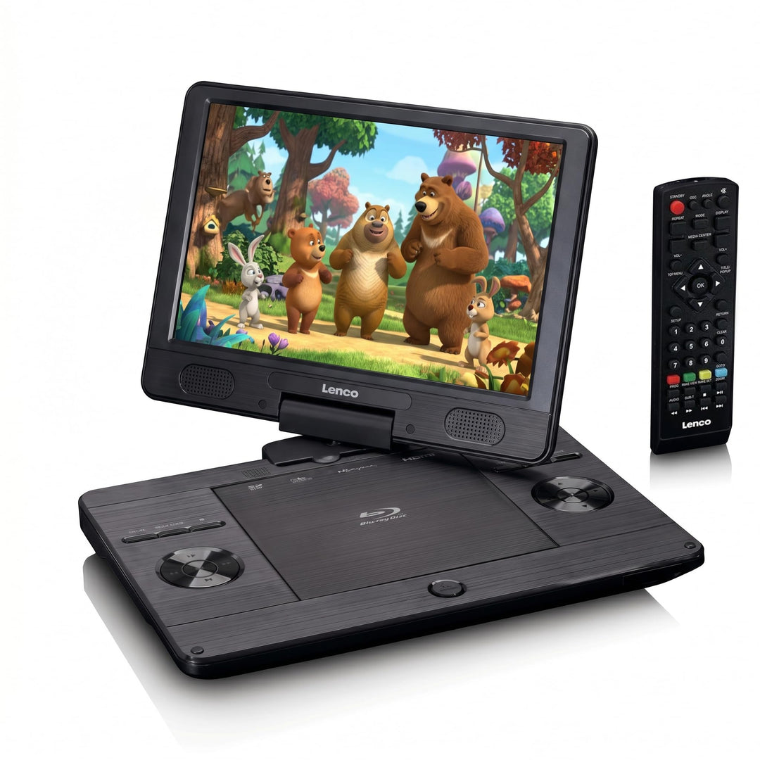 Lenco BRP-1150 tragbarer Blu-Ray DVD-Player - 11,5” drehbarer TFT Bildschirm mit 1024 x 600 Pixel -