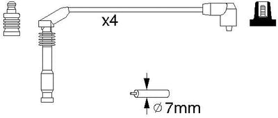 Bosch 0986357126 - Zündleitung - 4er Set