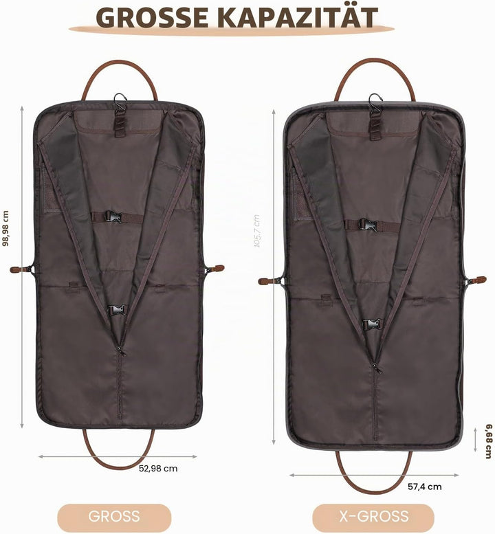 S-ZONE Herren Kleidersack Anzugtasche Canvas Kleidertasche für Geschäftsreisen L Grey-l, L Grey-l