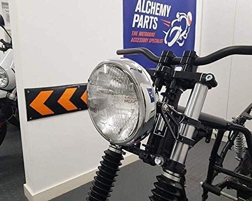 Motorrad 7.7" Chrom Frontscheinwerfer 12V 55W für Cafe Racer & Scrambler - Schale