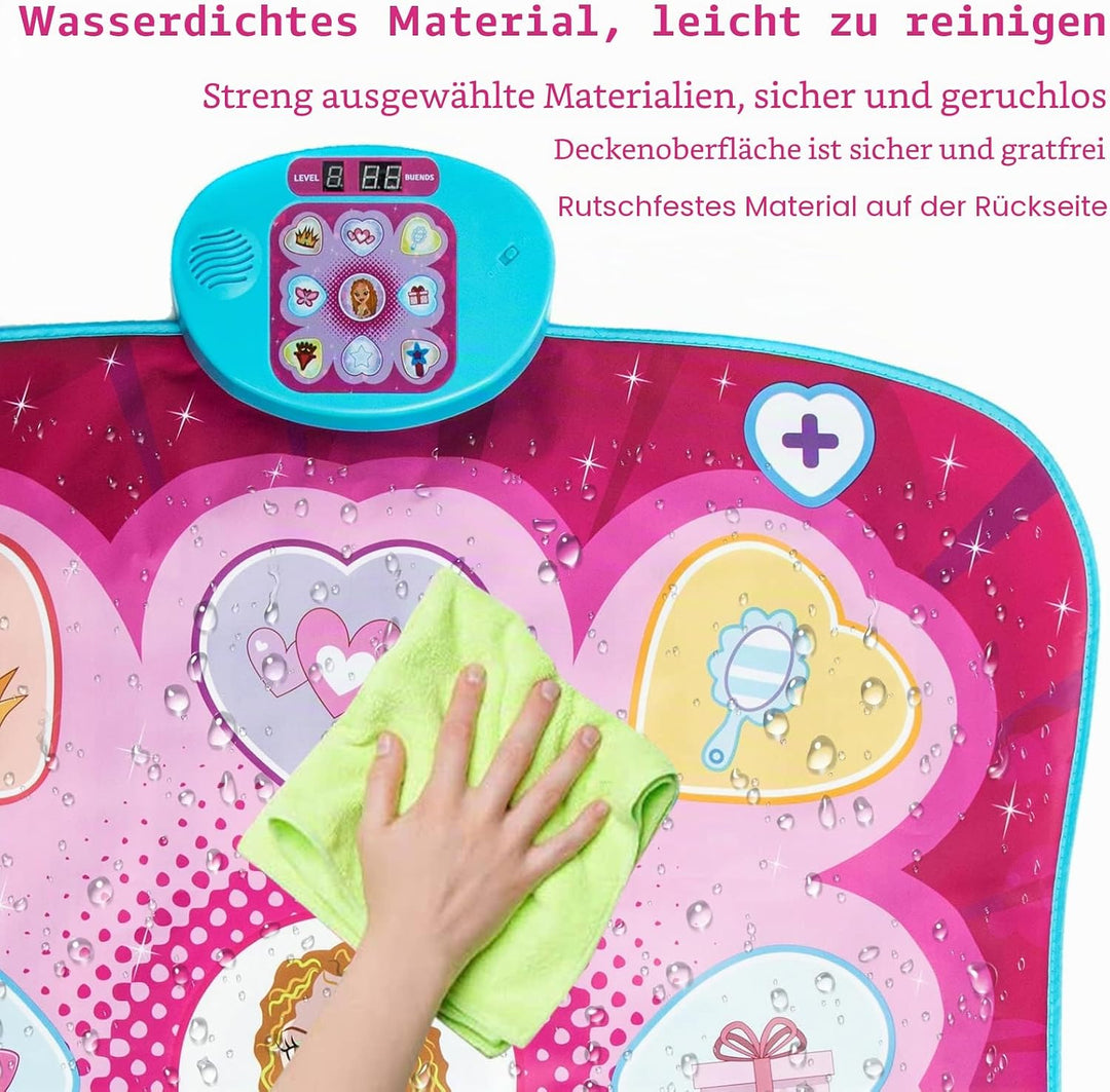 Tanzmatte Spielzeug für Mädchen – Musik-Spielmatte, 5 Spielmodi, 3 Herausforderungsstufen, einstellb