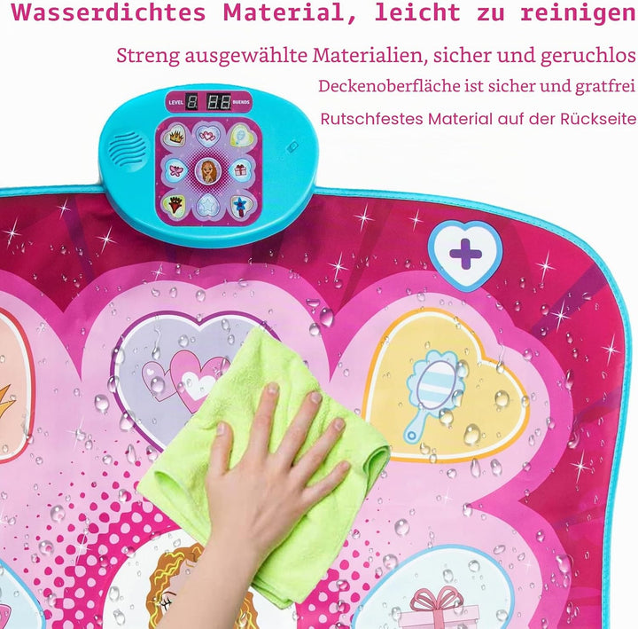 Tanzmatte Spielzeug für Mädchen – Musik-Spielmatte, 5 Spielmodi, 3 Herausforderungsstufen, einstellb