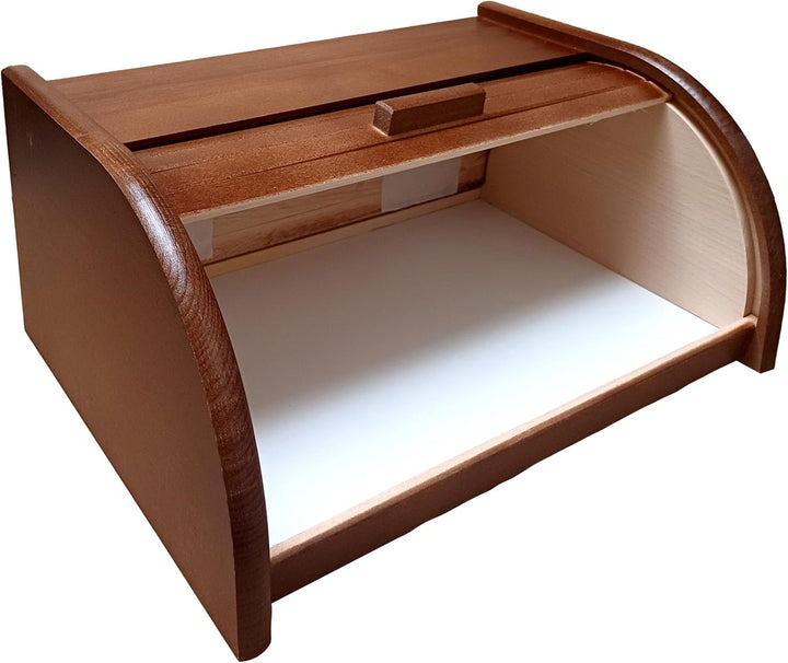 Brot-Box aus Holz, aufrollbar oder herunterklappbar, verschiedene Versionen erhältlich, holz, dunkel