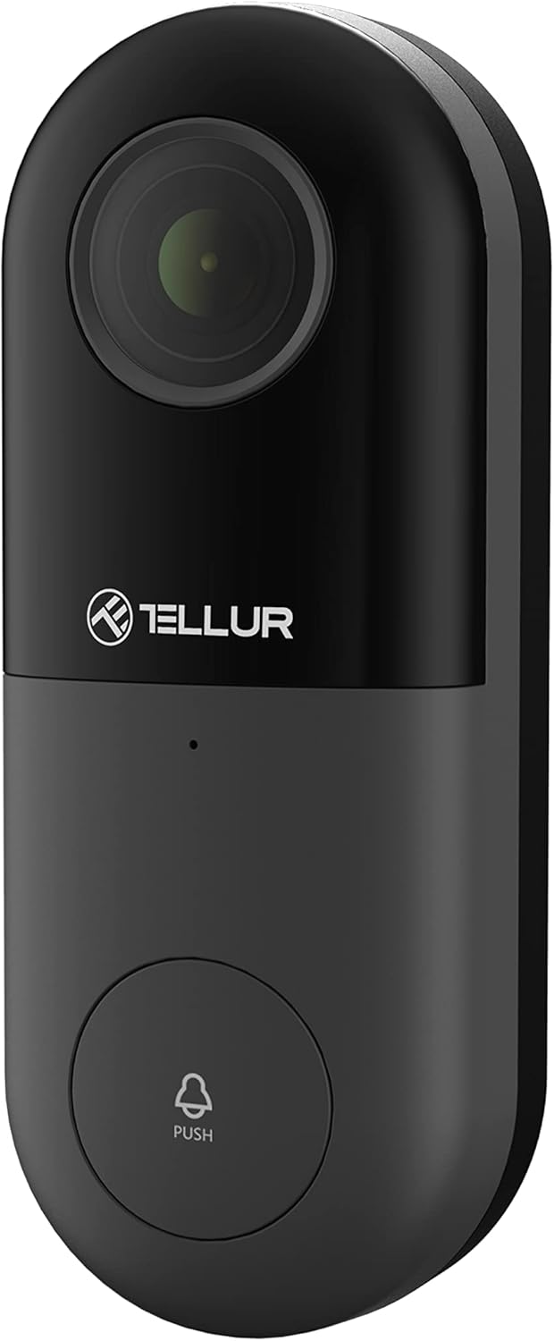TELLUR SMART WLAN Türklingel mit Kamera, WLAN Door Bell Alexa Türklingel, PIR-Bewegungserkennung, FH