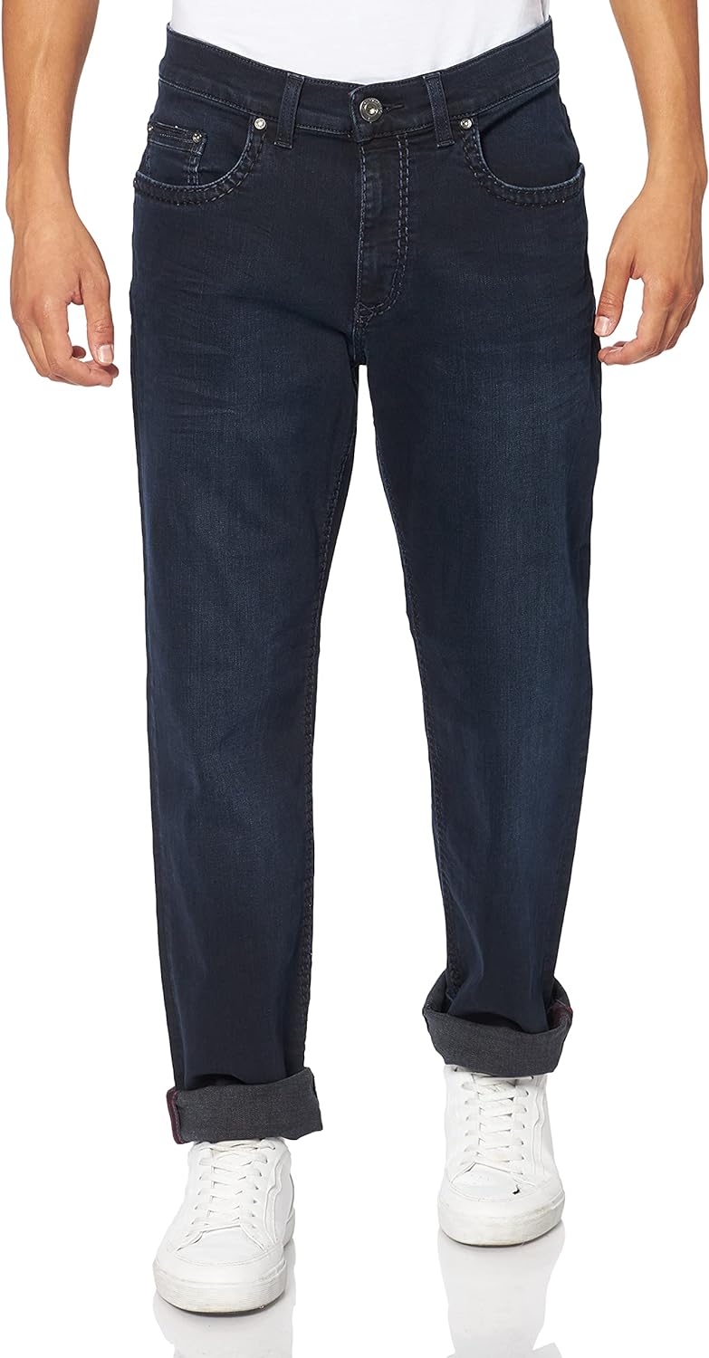 Pioneer Herren Rando Jeans 34W / 34L Dark Blue Used Buffies 6815, 34W / 34L Dark Blue Used Buffies 6