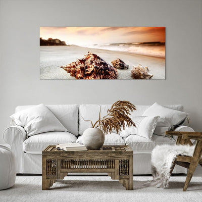 Wandbilder Dekoration Wohnzimmer Strand schön karibisch bunt Panorama Bilder auf Leinwand 120x50cm L