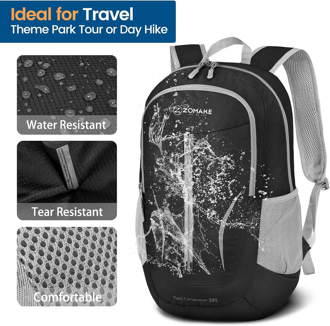 ZOMAKE Ultraleicht Faltbarer Rucksack - Packbare Backpacks 25L,Kleiner Faltbar Rucksäcke Wanderrucks