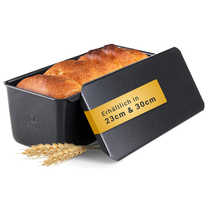 Premium Brotbackform mit Deckel – Extra hohe Kastenform, Toastbrot-Backform aus Kohlenstoffstahl mit