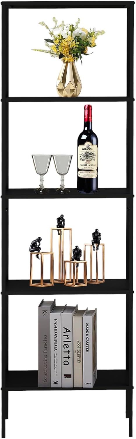 DanDiBo Standregal Schwarz Schmal Metall mit 5 Ebenen 170x50x35 cm Regal Bad Küche Stehend 96472 Met