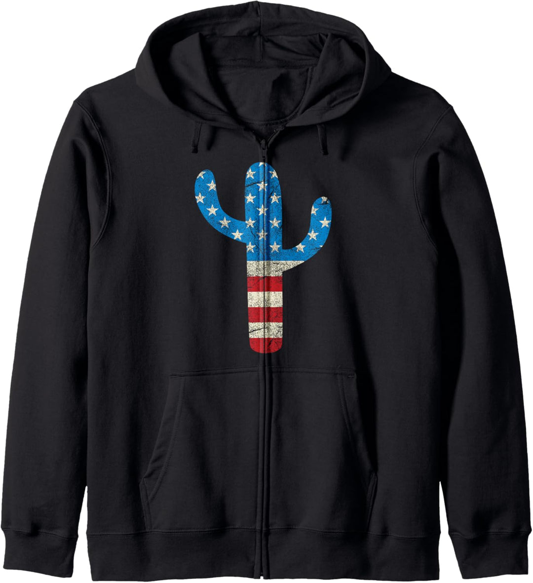 Trendy Red White & Blue Cactus Kapuzenjacke