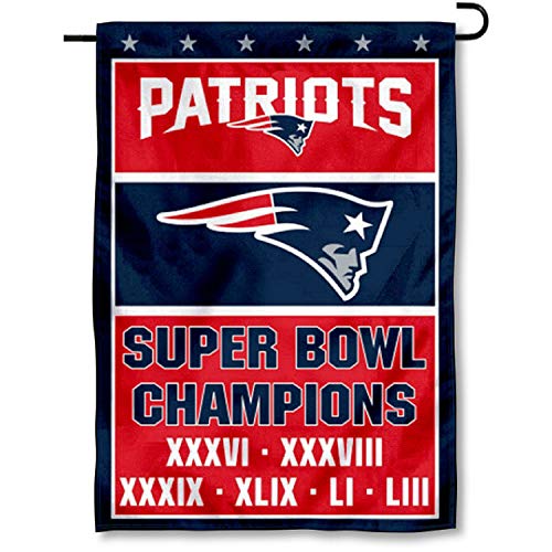 WinCraft New England Patriots Six Time Super Bowl Champions Garden Flag