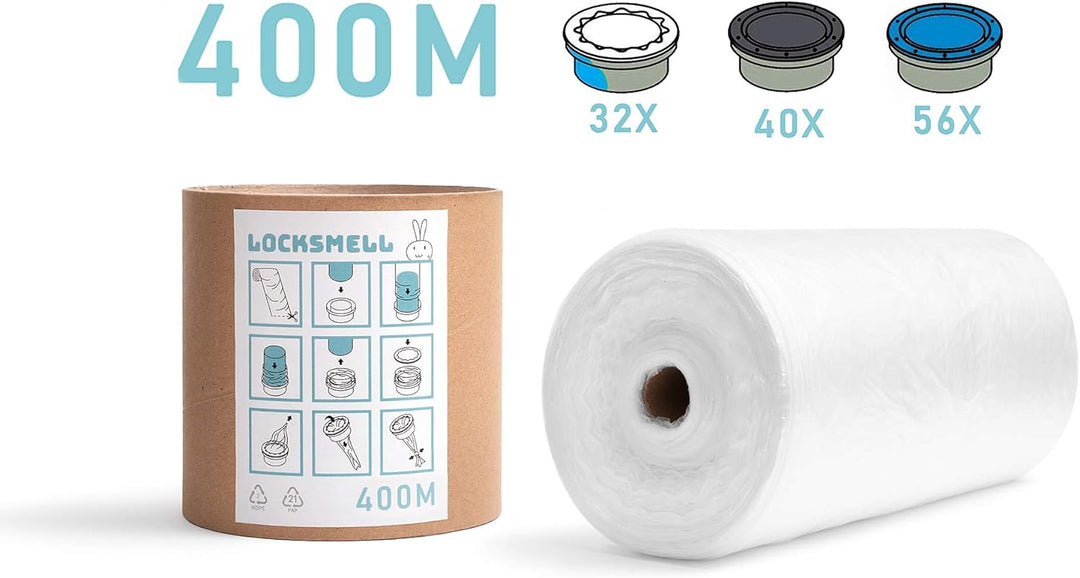 LOCKSMELL Nappy Bin Liner Compatible with Tommee Tippee Bin cartridges| Made From Recycled Materials