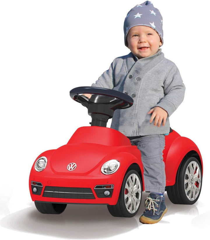 JAMARA 460407 - Rutscher VW Beetle - Kippschutz, Hupe am Lenkrad, originalgetreue Optik, rot