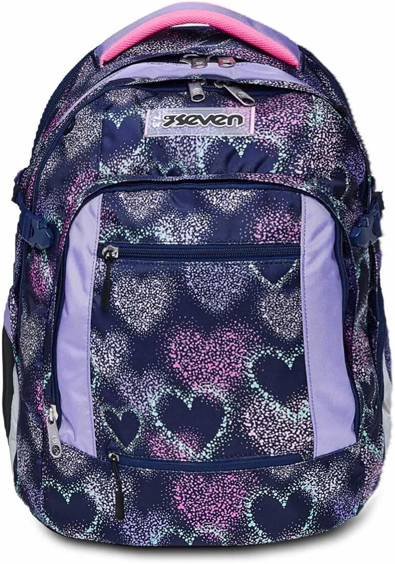 Seven Schulrucksack ergonomisch und erweiterbar - mit mehreren Fächern - Schulranzen für Mädchen Jun