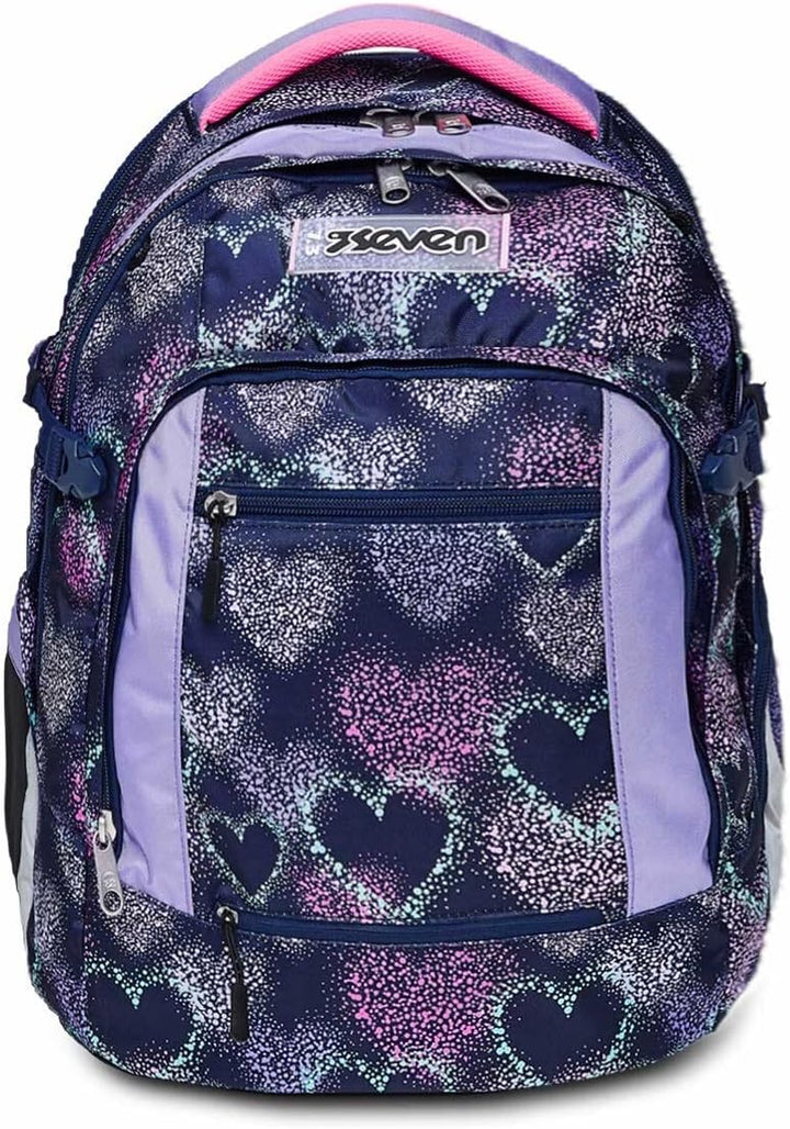 Seven Schulrucksack ergonomisch und erweiterbar - mit mehreren Fächern - Schulranzen für Mädchen Jun