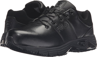 Fila Men's Memory Breach Work Slip Resistant Steel Toe Low Walking Shoe, Black/Black/Black, 13 M US