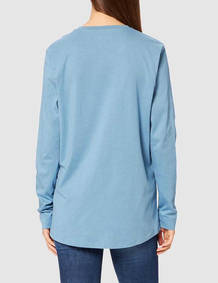 Marc O'Polo Damen W-Shirt Ls Crew-Neck Pyjamaoberteil S Blau, S Blau