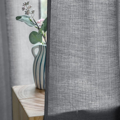 MIULEE 2er Set Voile Vorhang Sheer Leinenvorhang mit Ösen Transparente Unregelmässige Textur Gardine