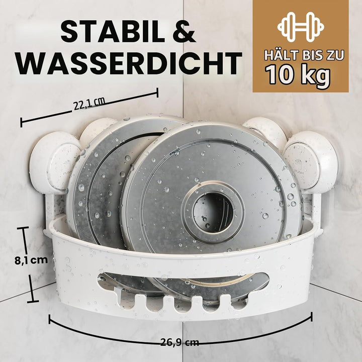 LEVERLOC Ecke Duschablage Saugnapf ohne Bohren Duschorganizer Duschregal Saugnäpfe Duschgel Halterun