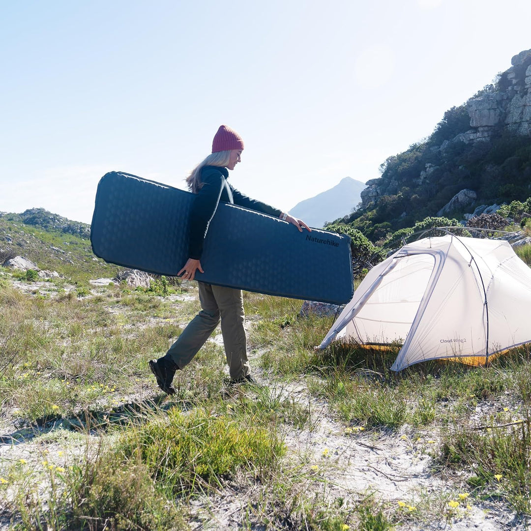 Naturehike Isomatte Selbstaufblasend Outdoor Camping Selbstaufblasende Isomatte – 3,5cm Dick mit Kle
