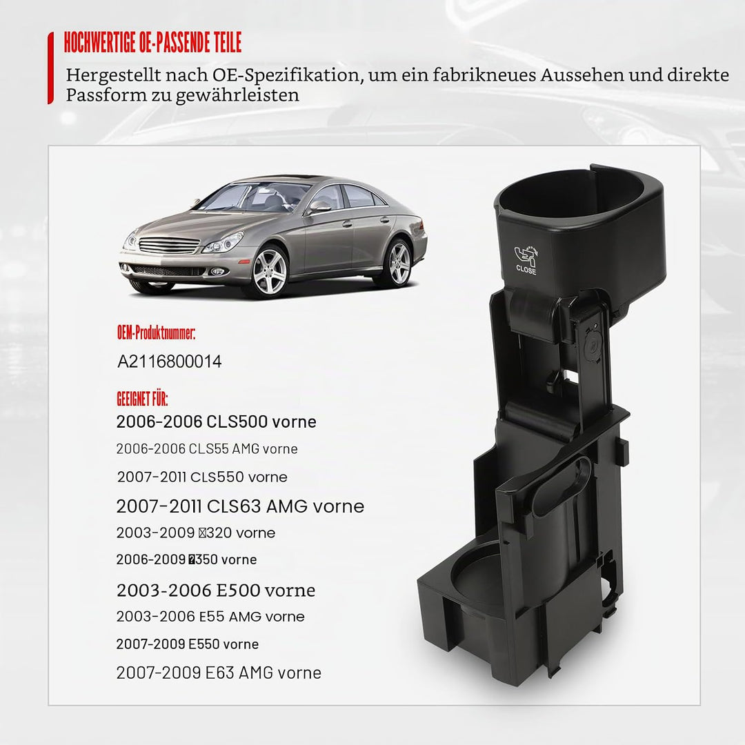FanPaYY Getränkehalter in der Pkw-Mittelkonsole , Car Center Konsolenbecherhalter für E-Klasse W211