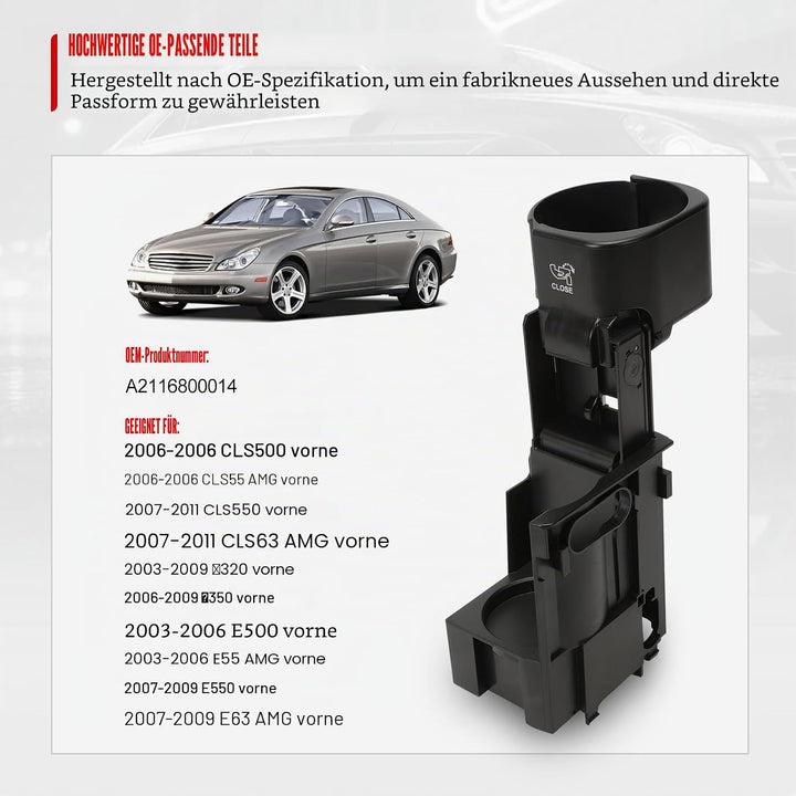 FanPaYY Getränkehalter in der Pkw-Mittelkonsole , Car Center Konsolenbecherhalter für E-Klasse W211