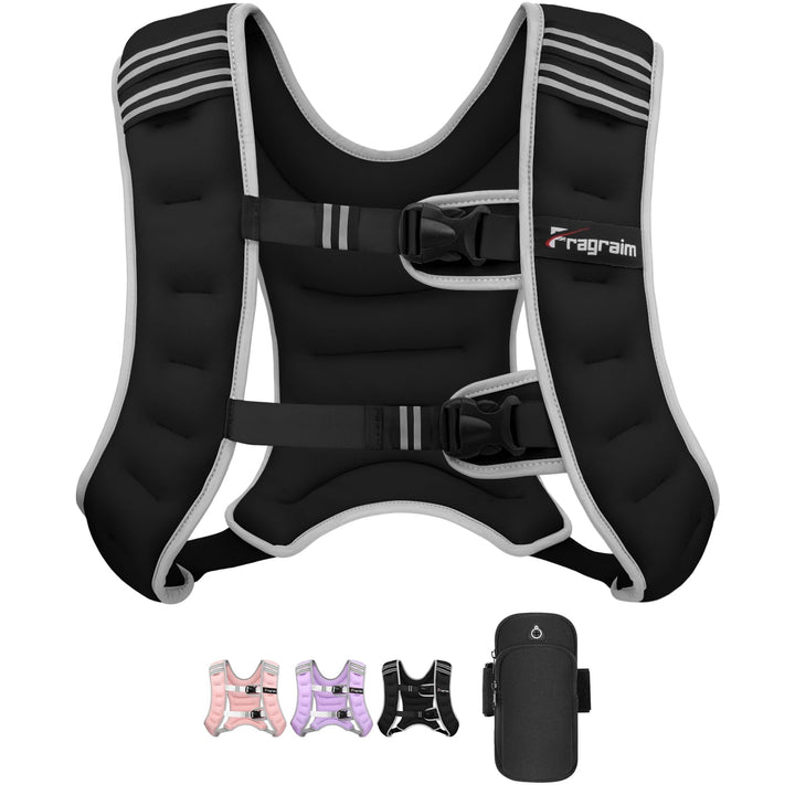 Fragraim Gewichtsweste, 6 kg/8 kg/10 kg/12 kg/16 kg Gewichtsweste für Frauen Herren mit reflektieren
