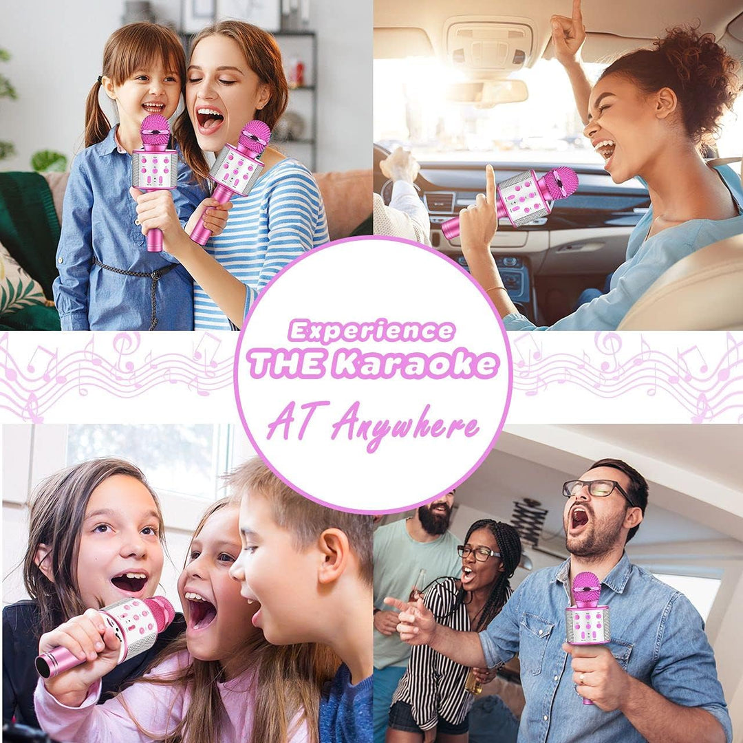 Karaoke Mikrofon Geschenke Mädchen 4-12 Jahre, Bluetooth Mikrofon Kinder Spielzeug ab 3-12 Jahre Spi