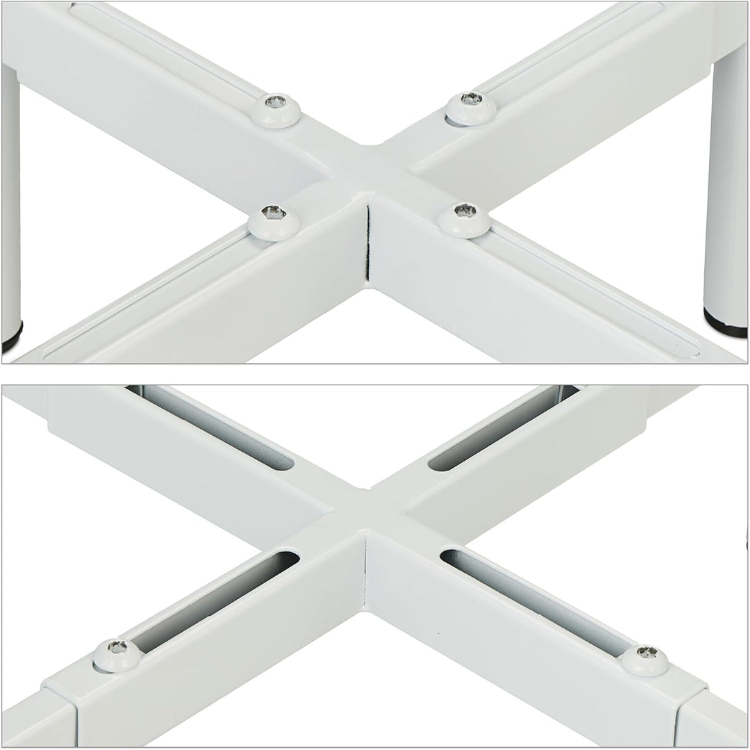 Relaxdays Pflanzenständer 2er Set, verstellbare Breite, BxT: 26x26-37x37 cm, Metall Blumentopfgestel