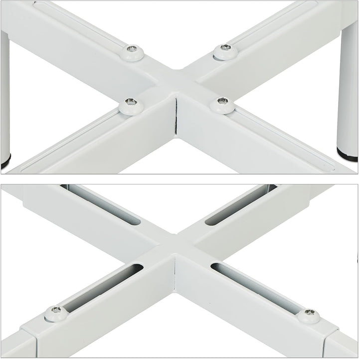 Relaxdays Pflanzenständer 2er Set, verstellbare Breite, BxT: 26x26-37x37 cm, Metall Blumentopfgestel