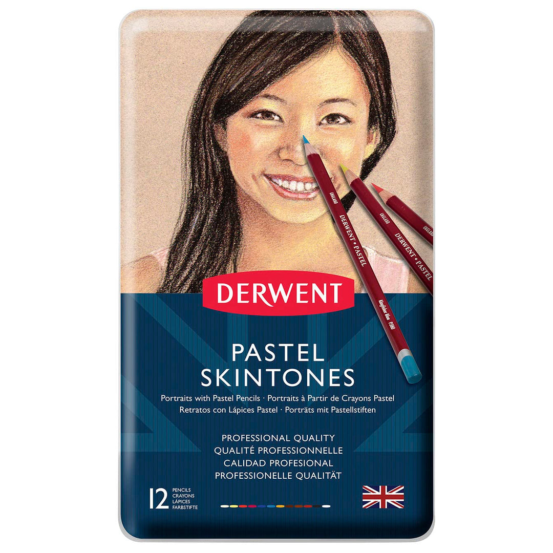 Derwent Pastell-Portraitstifte, Zeichnen & Schreiben, 12er-Set, Farbstifte für Portraitzeichnungen,