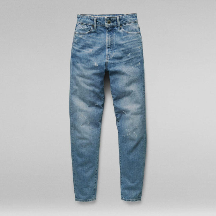 G-Star RAW Damen Janeh Ultra High Mom Ankle Jeans 28W / 28L Blau (Sun Faded Ice Fog Destroyed D16083