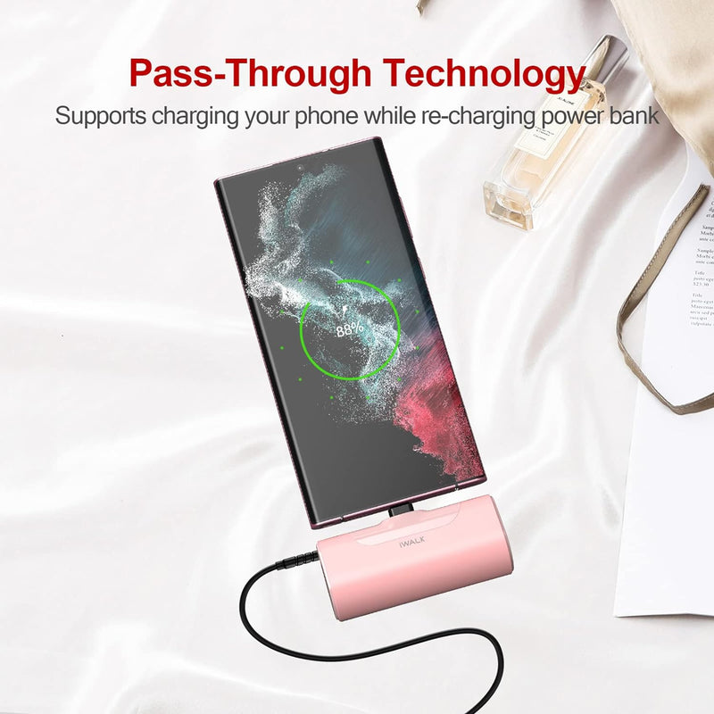 iWALK USB C Powerbank, 4500mAh Tragbares Externes Ladegerät, Typ C Externer Akku Kompatibel mit Sams