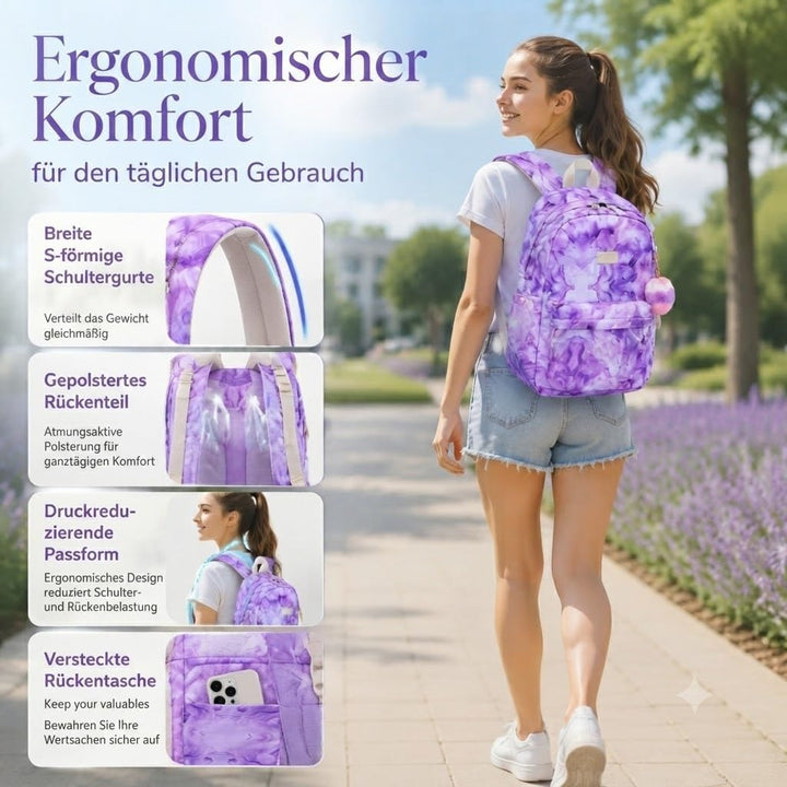 SUN EIGHT 30L Laptop-Rucksack Damen, Wasserabweisender Schulrucksack für Schule, Uni &amp; Reise, Grosse