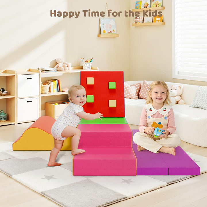 Schaumstoff Bausteine XXL Bunt, Indoor Klettergerüst für Kleinkinder ab 1 Jahr, Weiche Softblöcke mi
