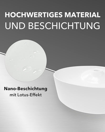 Art-of-Baan® Design-Aufsatzwaschbecken I edles Waschbecken mit Lotus-Effekt I hochwertiges Handwasch