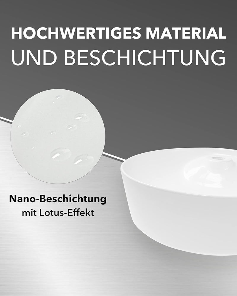 Art-of-Baan® Design-Aufsatzwaschbecken I edles Waschbecken mit Lotus-Effekt I hochwertiges Handwasch