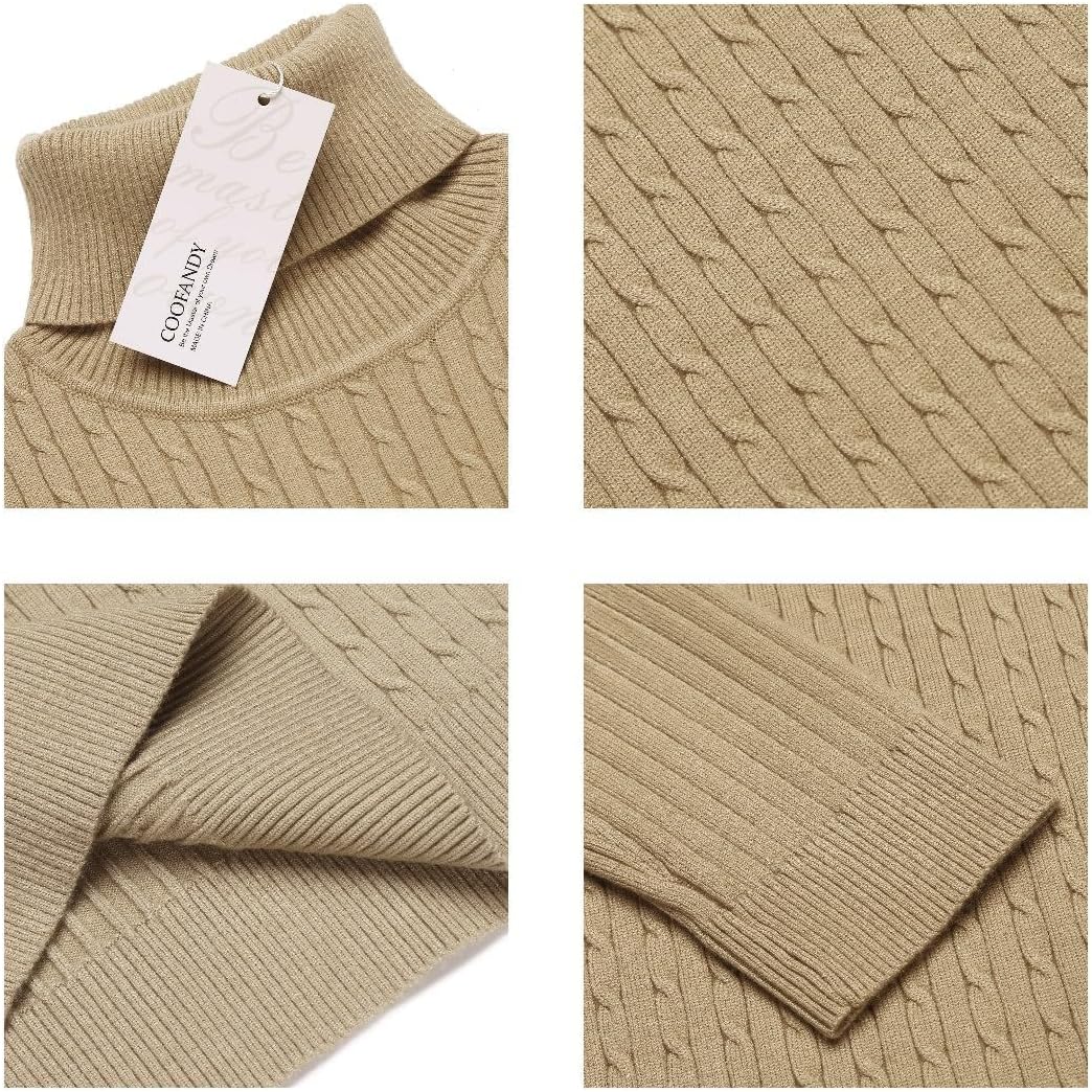 COOFANDY Herren Rollkragenpullover Feinstrick Pullover Langarm Winter Pullover Slim fit Warm Rollkra