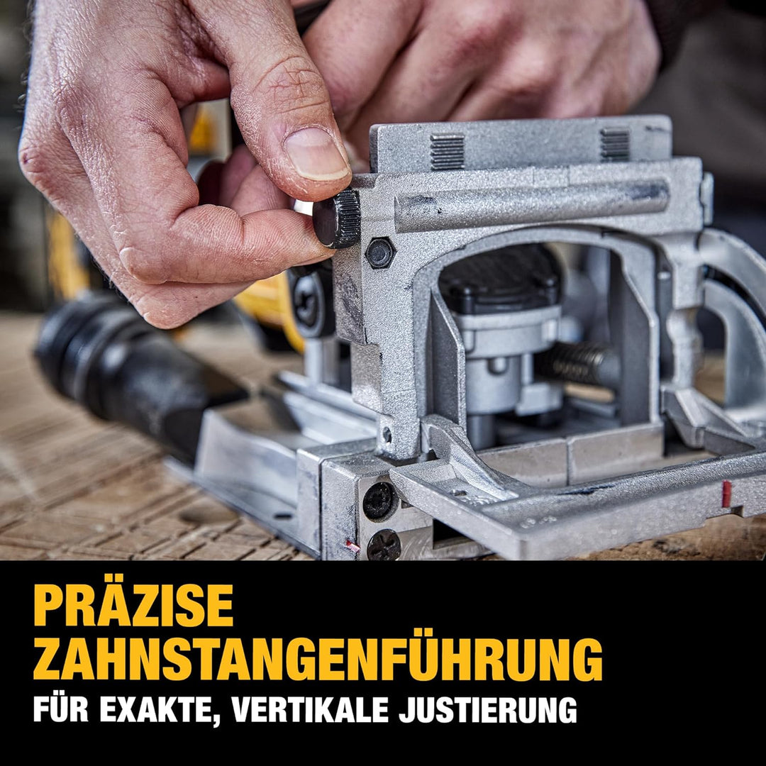 Dewalt 18V Akku-Flachdübelfräse DCW682NT (bürstenlos, mit präziser Zahnstangenführung & einstellbare