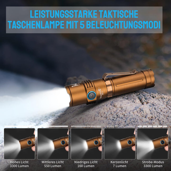 TrustFire MC5 Taschenlampe, 3300 Lumen Taschenlampe Led Aufladbar Heller als Jede Taschenlampe LED 1