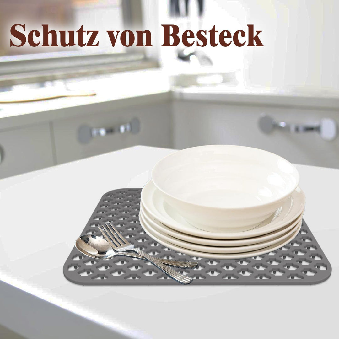 Silikon SpüLbeckeneinlage, Zusammenklappbar rutschfeste SpüLbeckenmatte Silikon 34x29 cm (Graues hin