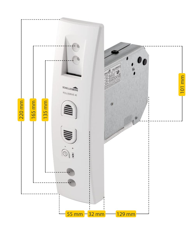 Schellenberg 22638 Elektrischer Rolladen Gurtwickler Unterputz RolloDrive 45, bis 4 m² Rollladenfläc