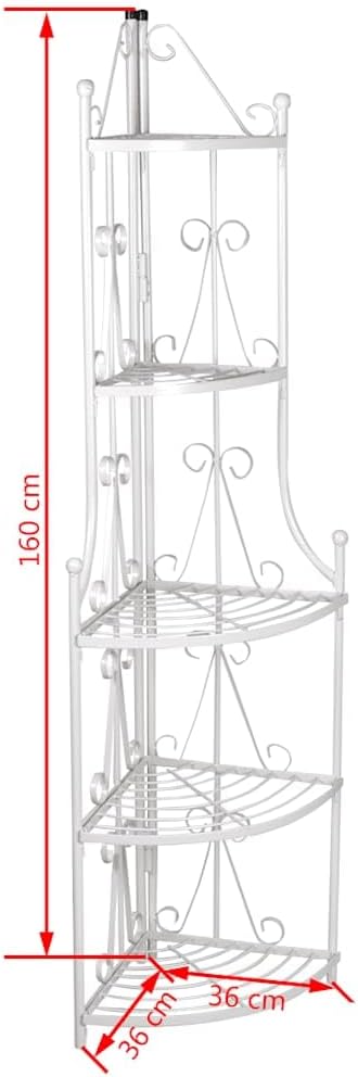 vidaXL Pflanzentreppe Blumenregal Standregal Eckregal Blumentreppe Stahl weiss, Weiss
