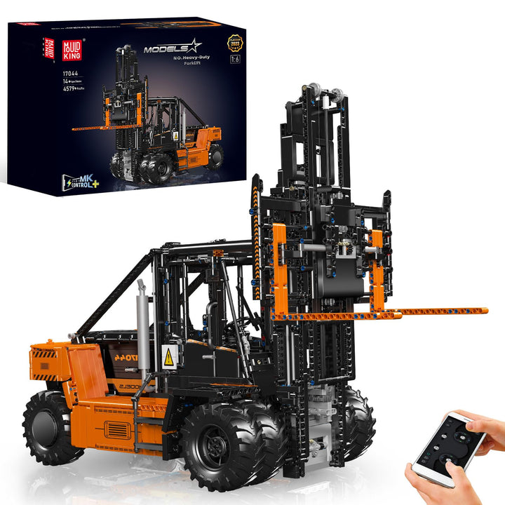 Mould King 17044 Schwerlast-Gabelstapler, Baumodelle im Massstab 1:6 für Erwachsene mit authentische