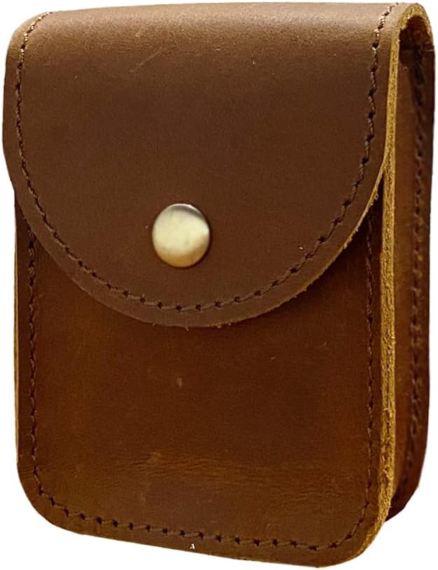 aolaso Spielkartenetui, Echtes Leder Single Deck Card Box/Halter Ledergürteltasche für Männer Mini-G