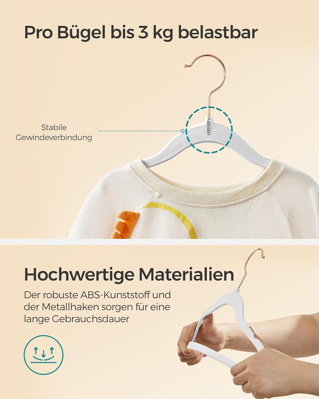 SONGMICS Kinderkleiderbügel, 30er Set Kleiderbügel Kinder, Baby-Kleiderbügel, Bügel Samt, 360° drehb