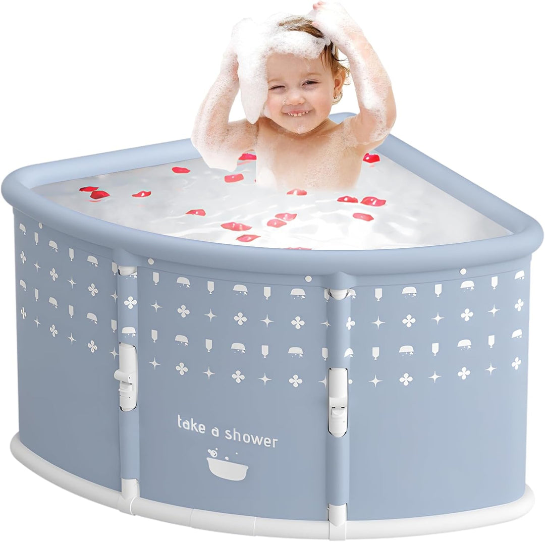 Faltbare Badewanne in Fächerform, tragbare Badewanne für Erwachsene, grosse faltbare Eckwanne, freis